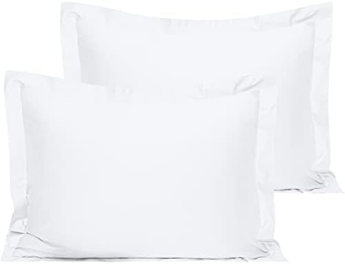 NTBAY 2 Pack White Cotton Pillow Shams 20x26 Inches 1