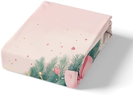 Manfei Christmas Fitted Sheet Set with Pillowcases