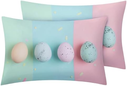 Easter Pillowcase Set of 2 - Cozy Microfiber Bed Covers with Zipper