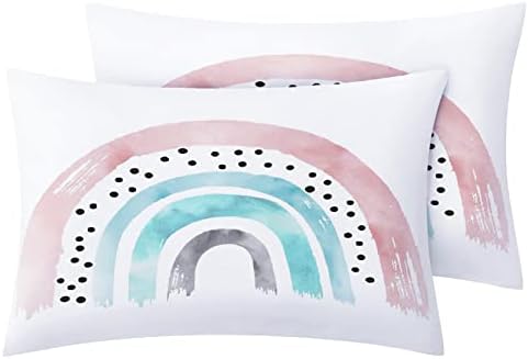 Phtbz Rainbow Pillowcase Set of 2 - Soft Reversible Kids Bed Covers