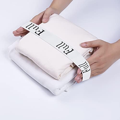 4PCS Bed Sheet Organizer Bands with Labels for Linen Closet Storage