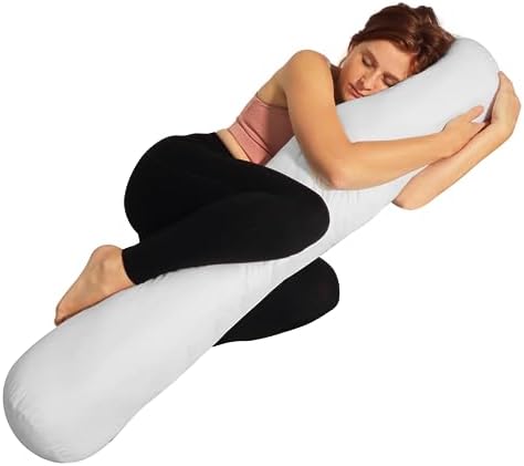 Pillowable 8 x 48 Body Pillow with Removable Cover - White