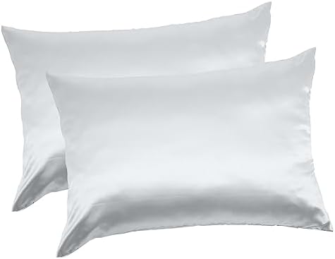 KICHOUSE 2pcs Silk Pillowcase Set Breathable Cover