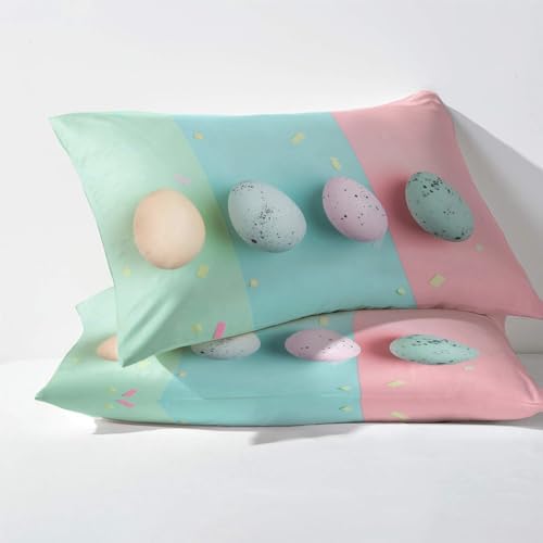 Easter Pillowcase Set of 2 - Cozy Microfiber Bed Covers with Zipper