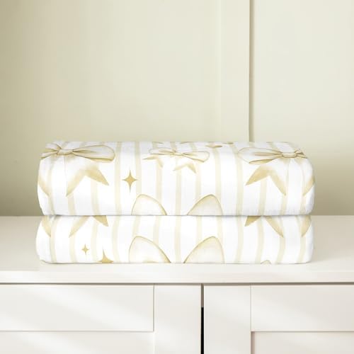 Jejeloiu Yellow Bow Fleece Throw Blanket for Kids 1