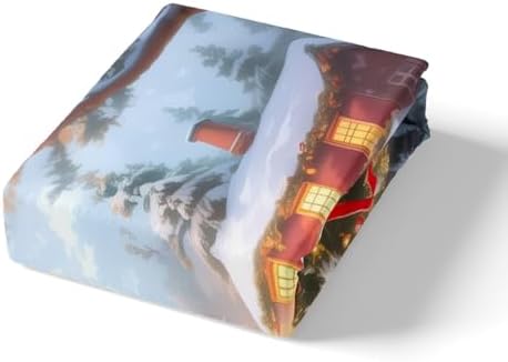 Castle Fairy Christmas Fitted Sheet Set with Pillowcase
