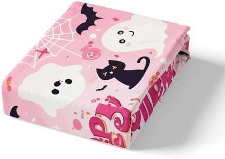 Castle Fairy Happy Halloween Fitted Sheet Twin Set with Pillowcase