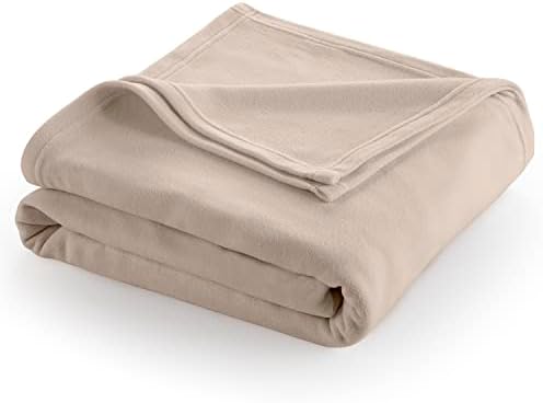 Martex Twin Fleece Throw Blanket - Beige