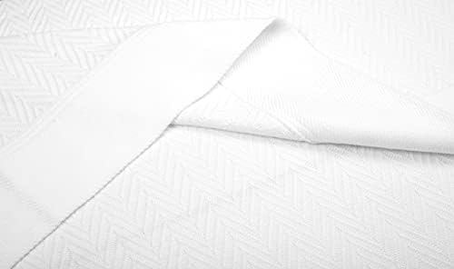 Threadmill 100 Cotton King Size Blanket - White 106x92 Inches