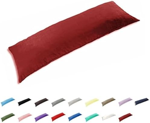 TAOSON 100 Cotton Body Pillow Cover Wine Red 20x54 Inch