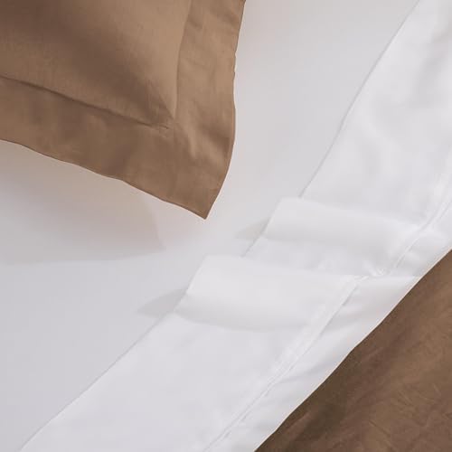 Superior 300-Thread Duvet Cover Set Premium Egyptian Cotton FullQueen Taupe 1