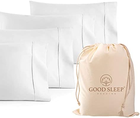 Good Sleep Bedding 1000 TC White Pillowcases Set of 4