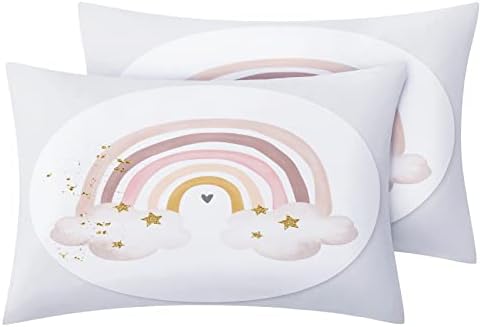 Phtbz Rainbow Pillow Cases Set of 2 - Reversible Soft and Stain Resistant