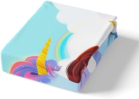 Manfei Mermaid Unicorn Sheet Set Kids Twin with Pillowcase
