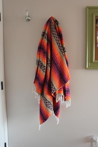 Del Mex Authentic Woven Falsa Blanket 75x50 PinkOrange