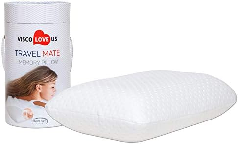VISCO LOVE Memory Foam Travel Pillow with Covers