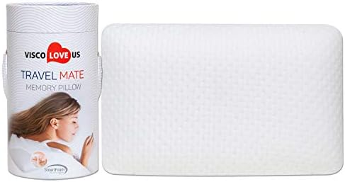 VISCO LOVE Memory Foam Travel Pillow with Covers