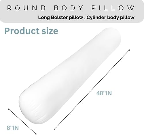 Pillowable 8 x 48 Body Pillow with Removable Cover - White