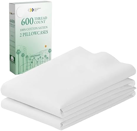 California Design Den 600 Thread Count Cotton Pillowcases Set of 2