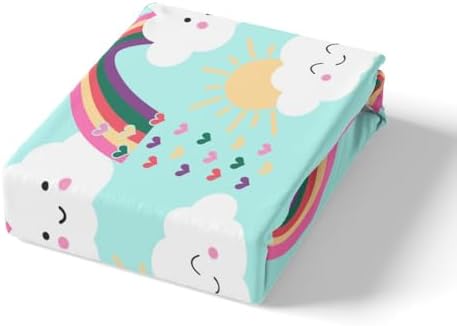 Manfei Rainbow Teal Sheet Set Twin Size