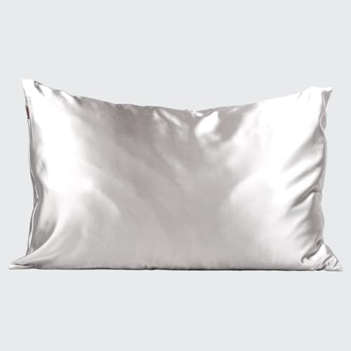 Kitsch Satin Pillowcase with Zipper - 19x26 Silver
