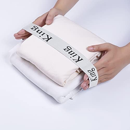 4PCS Bed Sheet Organizer Bands with Labels for Tidy Storage
