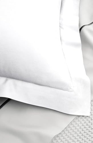 Omnegon European Square Pillow Sham Set of Two 24x24 Inch 100 Egyptian Cotton