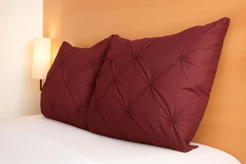 COTTON STICH Pinch Pleated Queen Pillow Shams Set of 2 1