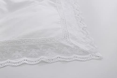 White Lace Pillow Shams Queen 20x30 Shabby Chic