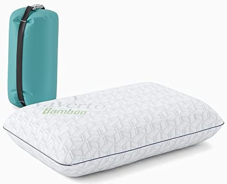 Vaverto Small Memory Foam Camping Pillow - Compressible Breathable and Machine Washable