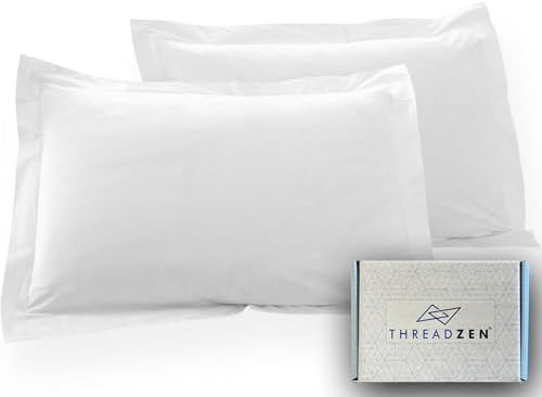 THREADZEN King Pillow Sham 20x36 Set of 2 600 TC Egyptian Cotton