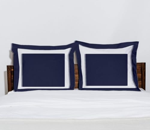 Saferay Green Navy Blue Dual Tone Pillow Shams Set of 2 1