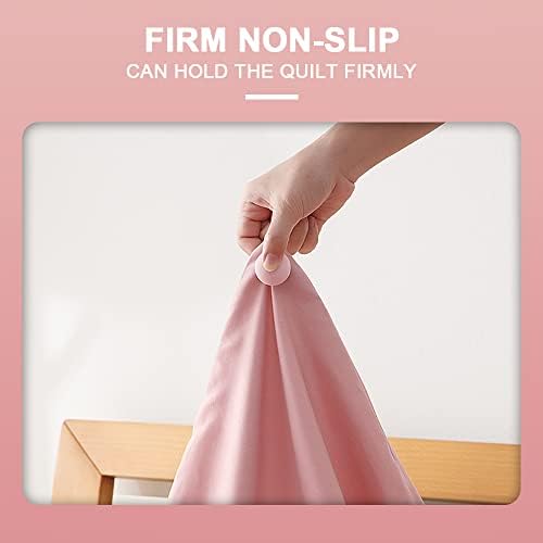 Tvoip 16 Pcs Duvet Clips Set with Buttons - Pink