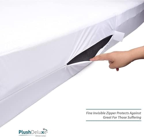 PlushDeluxe King Size Mattress Encasement - Waterproof Bedbug Proof 6-Sided Protection