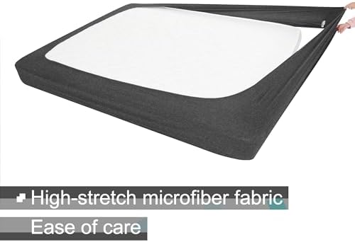 Box Spring Cover Queen Size - Heather Gray Jersey Knit Bed Skirt