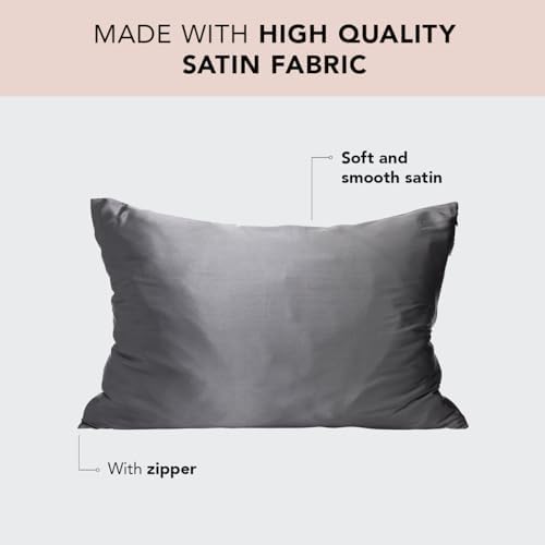 Kitsch Satin Pillowcase Set of 2 19x36 Inch Cooling 600 Thread Count