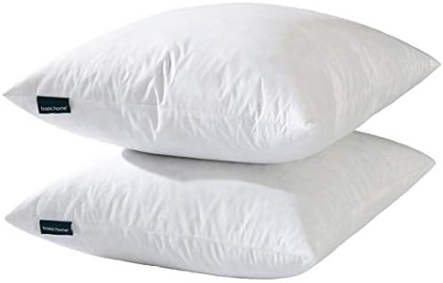 Basic Home 18x18 Down Feather Pillow Inserts Set of 2 White
