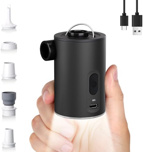 RTLOII Ultra-Mini Air Pump with 1600mAh Battery and Camping Light
