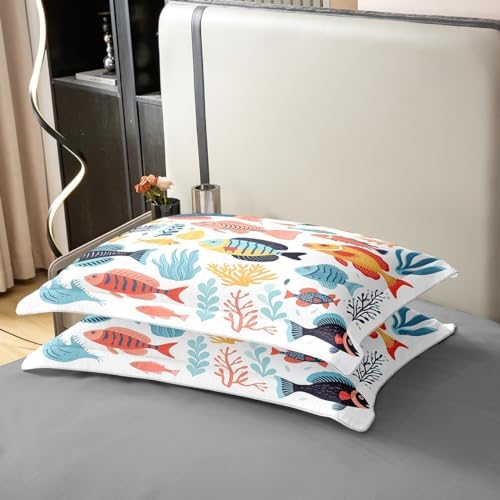 Feelyou Ocean Fish Duvet Cover Set 100 Cotton Kids Cartoon Bedding
