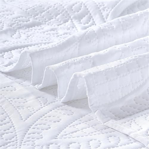 3-Piece Bedspread Set Reversible Cotton Coverlet with Pillowcases