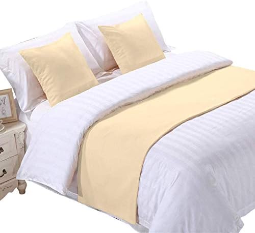 Solid 5 Piece Bed Runner Set with 4 Pillow Shams 1