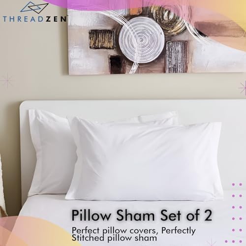 THREADZEN King Pillow Sham 20x36 Set of 2 600 TC Egyptian Cotton