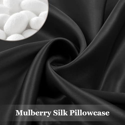 Adubor Silk Pillowcase - 23 Momme 900 Thread Count Black 1PC