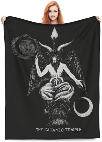 YETTA YANG Satanic Demon Baphomet Full Fleece Throw Cloak