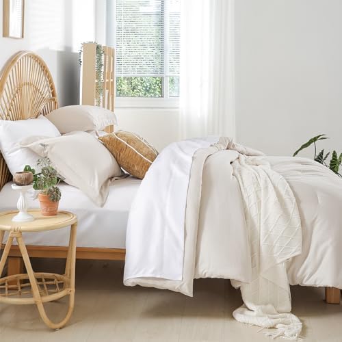 Weigelia Queen Comforter Set 7 Piece Beige