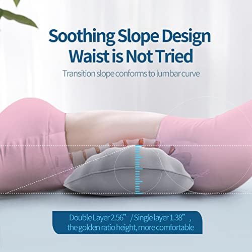 RESTCLOUD Adjustable Lumbar Support Pillow for Sleeping and Back Pain Relief