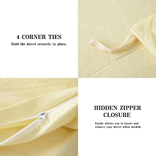 TIPTOE BEAR King Duvet Cover Set 3 Pcs Pale Yellow