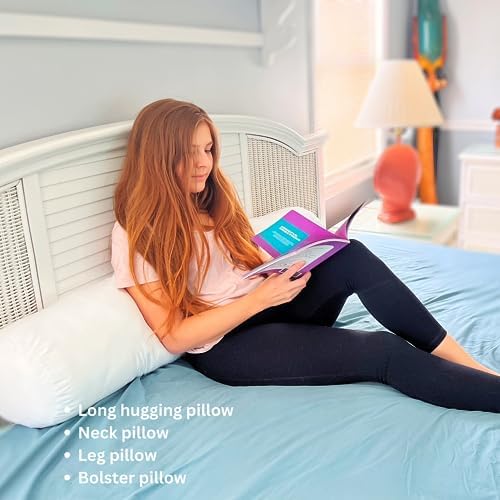 Pillowable 8 x 48 Body Pillow with Removable Cover - White