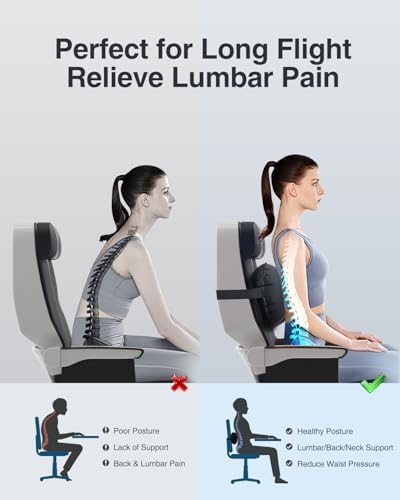 Luxtude Inflatable Lumbar Pillow for Travel and Office Use