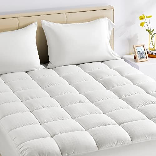 SLEEP ZONE Queen Cotton Mattress Pad with Deep Pocket